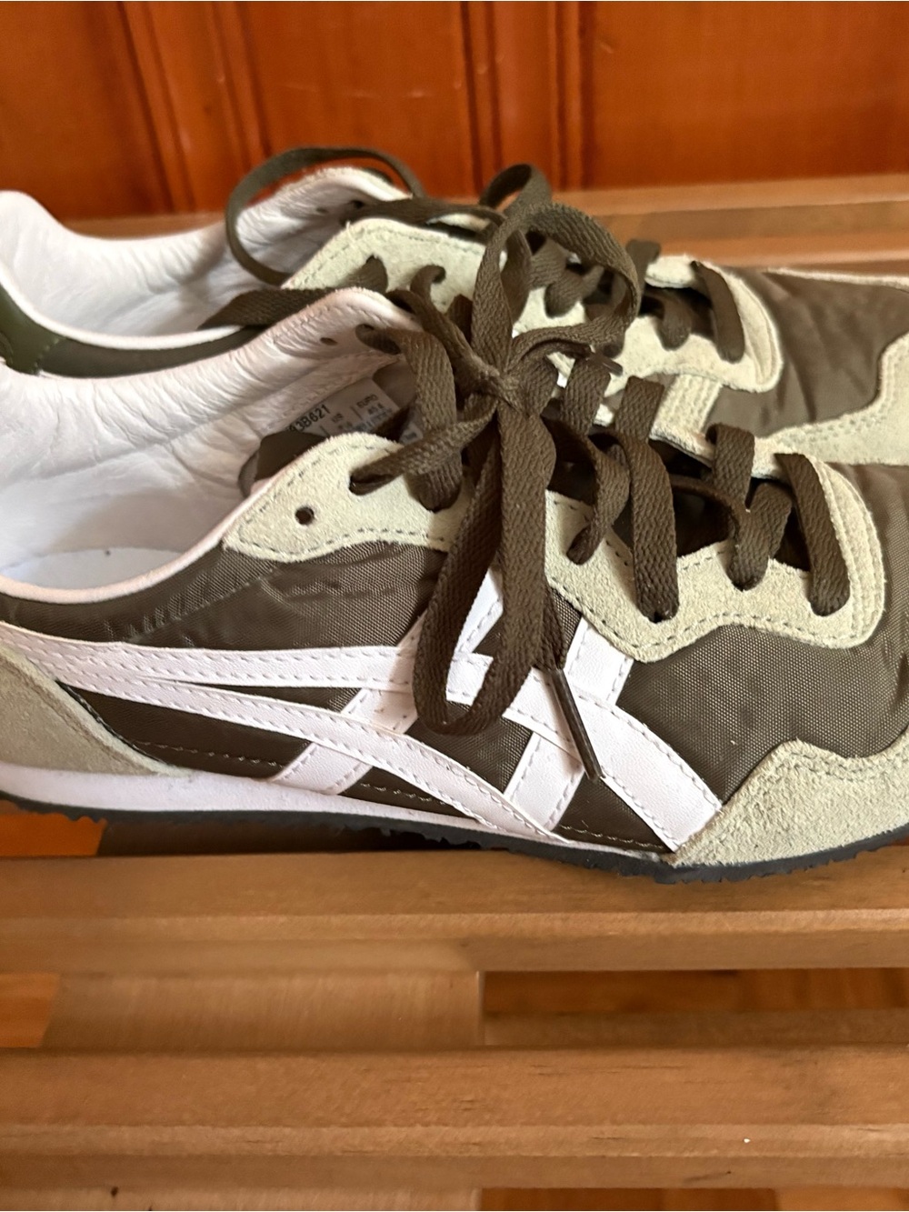 Onitsuka Tiger by Asics Olive Green & White Low-Top Sneakers